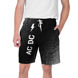 Шорты на шнурке мужские AC DC glitch на темном фоне: по-вертикали, цвет: 3D-принт