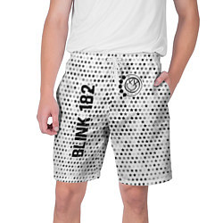 Мужские шорты Blink 182 glitch на светлом фоне: надпись, символ
