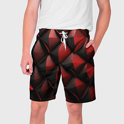 Шорты на шнурке мужские Объемная текстура красная кожа, цвет: 3D-принт