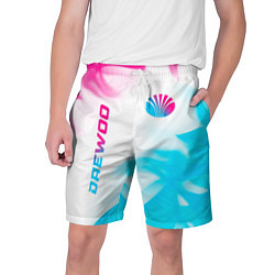 Мужские шорты Daewoo neon gradient style: надпись, символ