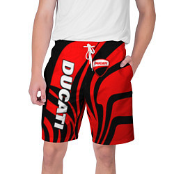 Шорты на шнурке мужские Ducati - red stripes, цвет: 3D-принт
