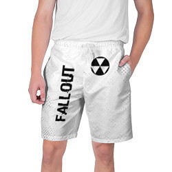 Мужские шорты Fallout glitch на светлом фоне: надпись, символ