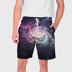 Шорты на шнурке мужские Спиральная галактика в космосе, цвет: 3D-принт
