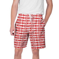 Шорты на шнурке мужские Красно-белый батик, цвет: 3D-принт