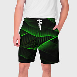 Шорты на шнурке мужские Зеленые абстрактные полосы, цвет: 3D-принт