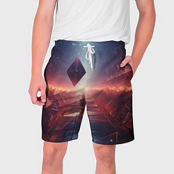 Шорты на шнурке мужские 3D Ромб, цвет: 3D-принт