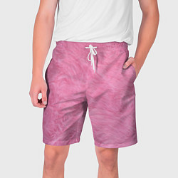 Шорты на шнурке мужские Розовая шерсть, цвет: 3D-принт