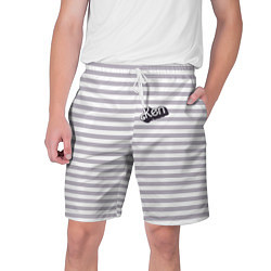 Мужские шорты Кен - серые и белые полосы