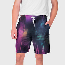 Шорты на шнурке мужские Цветные пиксели retro, цвет: 3D-принт