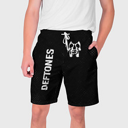 Мужские шорты Deftones glitch на темном фоне вертикально