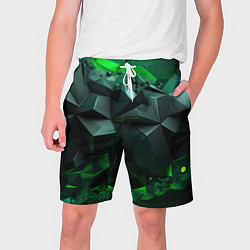 Шорты на шнурке мужские Зеленый океан абстракции, цвет: 3D-принт