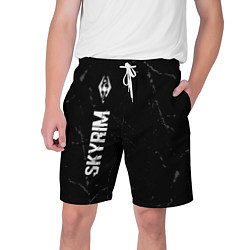 Шорты на шнурке мужские Skyrim glitch на темном фоне по-вертикали, цвет: 3D-принт