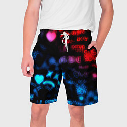Шорты на шнурке мужские Lil peep neon rap music, цвет: 3D-принт