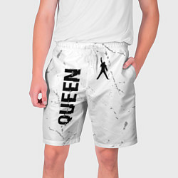Мужские шорты Queen glitch на светлом фоне вертикально