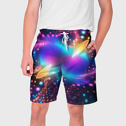 Шорты на шнурке мужские Абстрактный розово синий фрактал, цвет: 3D-принт