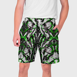 Шорты на шнурке мужские Зелёная кибернетическая броня, цвет: 3D-принт