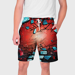 Шорты на шнурке мужские Взрыв камне абстракция, цвет: 3D-принт