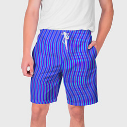 Шорты на шнурке мужские Неоновые волнистые полосы, цвет: 3D-принт