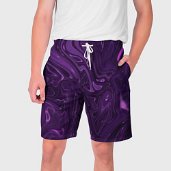 Шорты на шнурке мужские Абстакция на темно фиолетовом, цвет: 3D-принт