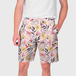 Мужские шорты Абстрактный паттерн с цветами