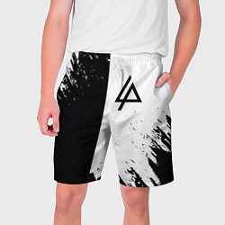 Мужские шорты Linkin park краски чёрнобелый