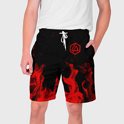 Мужские шорты Linkin Park красный огонь лого