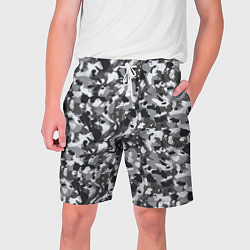 Мужские шорты Пиксельный камуфляж серого цвета