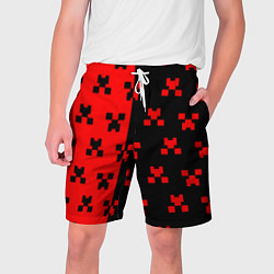 Шорты на шнурке мужские Minecraft creeper logo, цвет: 3D-принт