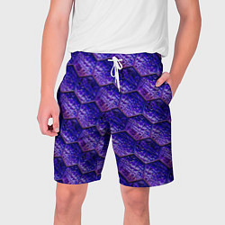 Шорты на шнурке мужские Сине-фиолетовая стеклянная мозаика, цвет: 3D-принт