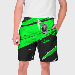 Шорты на шнурке мужские AC Milan sport green, цвет: 3D-принт