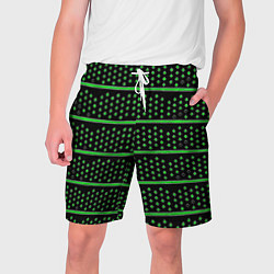 Шорты на шнурке мужские Зелёные круги и полосы, цвет: 3D-принт