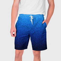 Шорты на шнурке мужские Сине-голубой в вертикальную полоску, цвет: 3D-принт
