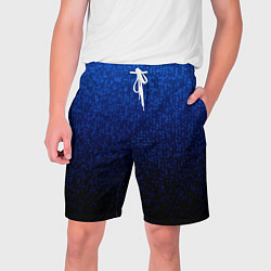 Шорты на шнурке мужские Градиент мелкая мозаика сине-чёрный, цвет: 3D-принт