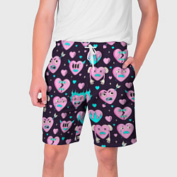 Мужские шорты Паттерн с арт сердцами