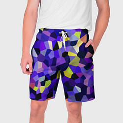 Шорты на шнурке мужские Мозаика фиолетовая, цвет: 3D-принт