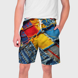 Мужские шорты Colorful denim patchwork - ai art