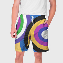 Мужские шорты Разноцветные круги, абстракция