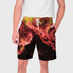 Шорты на шнурке мужские Адское пламя инферно - inferno flame, цвет: 3D-принт