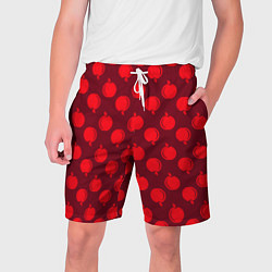 Шорты на шнурке мужские Паттерн с красными яблоками, цвет: 3D-принт