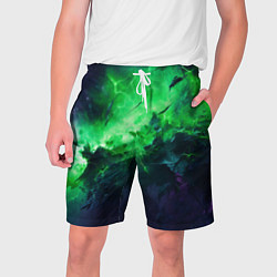 Шорты на шнурке мужские Круглый зеленый мистический фон, цвет: 3D-принт