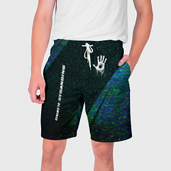 Шорты на шнурке мужские Death Stranding glitch blue, цвет: 3D-принт