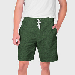 Шорты на шнурке мужские Лесной зелёный однотонный текстурированный, цвет: 3D-принт