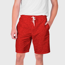 Шорты на шнурке мужские Красный однотонный текстурованный, цвет: 3D-принт