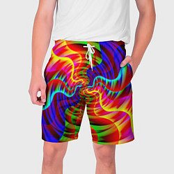 Шорты на шнурке мужские Абстрактные волнистые линии, цвет: 3D-принт