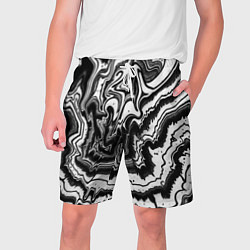 Шорты на шнурке мужские Черно-белая абстракция суминагаши, цвет: 3D-принт