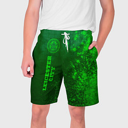 Шорты на шнурке мужские Leicester City - green gradient по-вертикали, цвет: 3D-принт