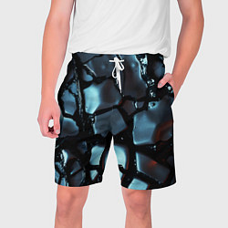 Шорты на шнурке мужские The liquid substance is grey, цвет: 3D-принт