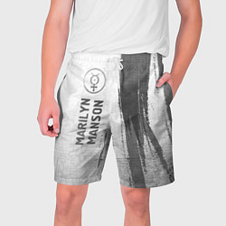 Мужские шорты Marilyn Manson - white gradient по-вертикали