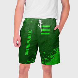 Шорты на шнурке мужские OneRepublic - green gradient вертикально, цвет: 3D-принт
