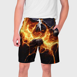 Шорты на шнурке мужские Золотая лава текстура, цвет: 3D-принт